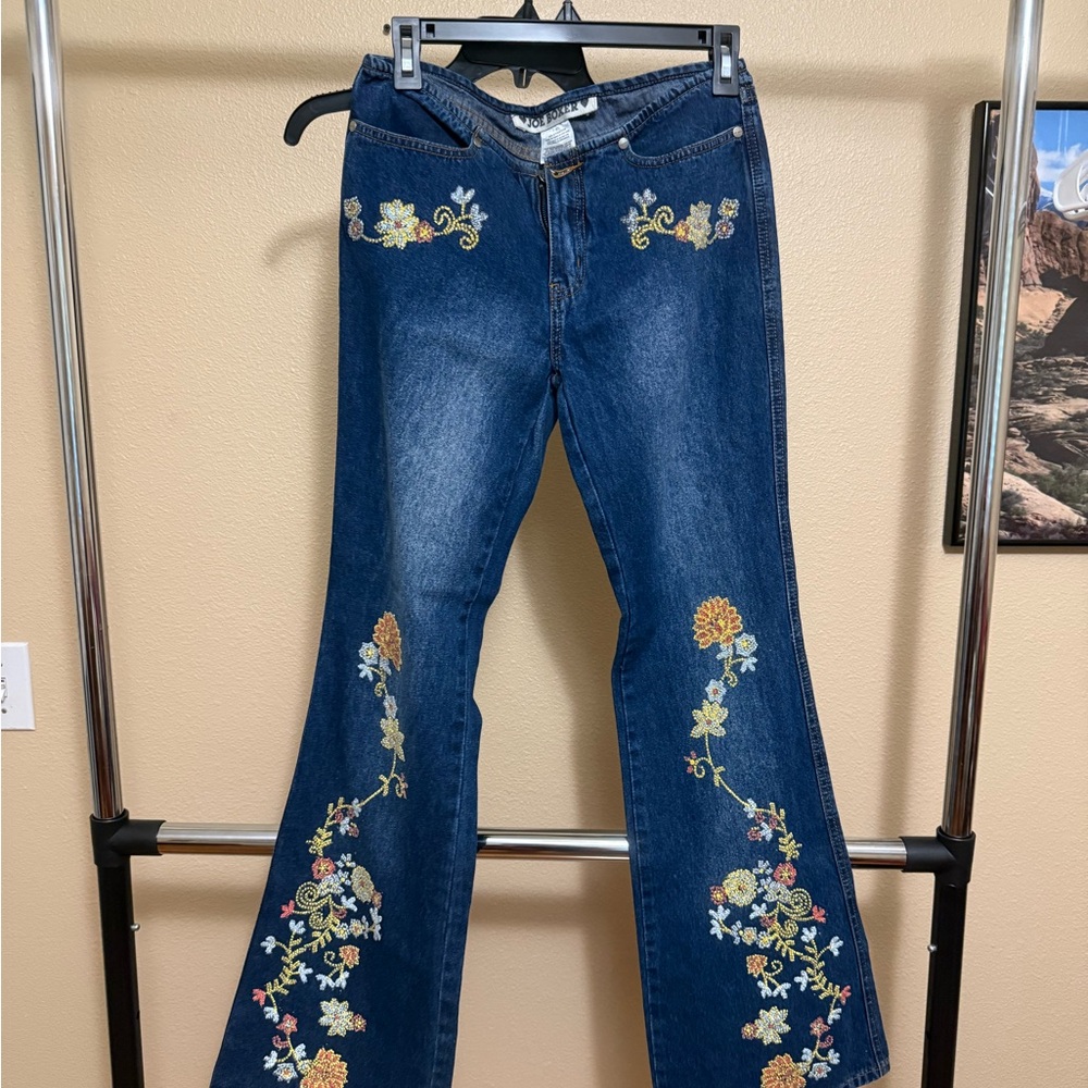 Joe Boxer Dark Blue Floral Embroidered Jeans